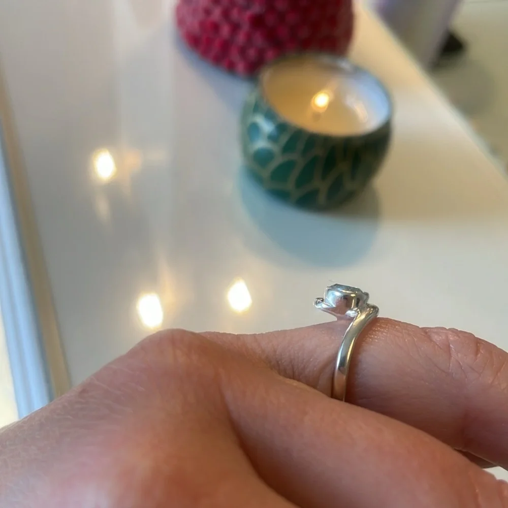 Blue topaz 925 sterling silver ring in size 6